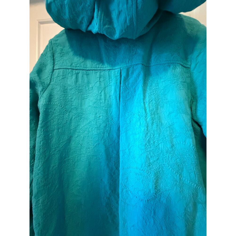 Soft Surroundings Turquoise Blue Hoodie Sweatshirt w/ Pockets, Size PL - Picture 3 of 9